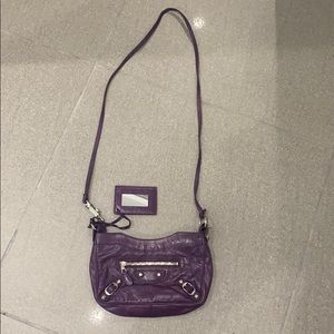 Balenciaga Violet Lambskin Leather Giant 12 Silver Hip Bag